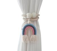 sodeber 2PCS Rainbow Curtain Clip Tiebacks Tasseled Rope Holders for Home Interior Child Room Decoration Tasseled Holdbacks