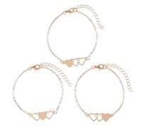 sodeber 3Pieces Soul Sister Matching Bracelets Heart Distance Sister Bracelet with Card Adjustable Distance for Couples