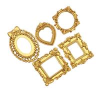 sodeber 5 Pièces/Paquet Élégant Gaufrage Or Porte-Photo Cadres Photo avec | Finish Great for Gift Giving and Parties Resin Photo Frames for Artistic Homes or Offices Decoration