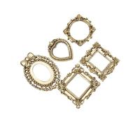 sodeber 5 Pièces/Paquet Élégant Gaufrage Or Porte-Photo Cadres Photo avec | Finish Great for Gift Giving and Parties Resin Photo Frames for Artistic Homes or Offices Decoration