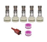 sodeber 5Pcs Stainless Steel Pigs Nipple Drinker Set Automatic Waterer Systems for Pigs and Goats Includes Fitting Connectors Stainless Steel Feeder