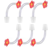 sodeber 6 pièces becs verseurs de mangeoires pour colibris ABS étanches Pointes de Fleurs faciles à Utiliser pour mangeoires de Jardin pièce de Rechange Accessoire Buses Anti-fuites