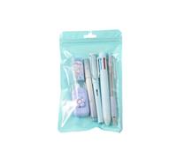 sodeber 6Pcs Student Stationeries Set with Retractable Gel Pen Multicolored Pen Eraser Pencil Marker White Out Correction Tape Writing Pens Set