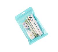 sodeber 6Pcs Student Stationeries Set with Retractable Gel Pen Multicolored Pen Eraser Pencil Marker White Out Correction Tape Writing Pens Set