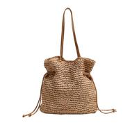 sodeber à bandoulière en coton pratique avec capacité et look élégant, sacs seau en paille, à main de plage pour diverses occasions, de mode décontracté