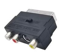 sodeber Adaptateur Femelle 21 Broches 3RCA avec Bouton Marche/arrêt pour La Conversion Péritel, Connectez L'enregistreur Vidéo par Satellite Et
