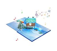 sodeber Carte De Noël 3D Avec Mélodies Et Lumières, Carte Postale D'invitation Faite À La Main, Enveloppe De Vœux Musicale