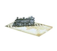 sodeber Carte De Vœux 3D Train À Vapeur, Anniversaire Avec Enveloppe, Créatif Pour La Fête Des Pères Pour Grand-père,