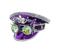 sodeber Chapeau bleu marine à strass pour femme mariage mariée paillettes sergent paillettes fête d'anniversaire capitaine
