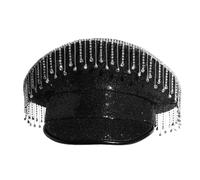 sodeber Chapeau de capitaine d'Halloween pour adulte avec paillettes pour femmes, Noël, bal masqué, fête, spectacle, officier