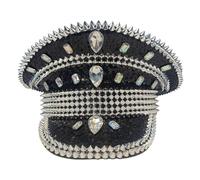 sodeber Chapeau de capitaine pour adulte avec rivets cloutés pour fête de Noël, bal de fin d'année, spectacles sur scène
