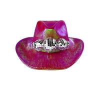 sodeber Chapeau de cowboy brillant pour adulte - Protection solaire - Décoration disco - Toutes saisons