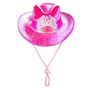 sodeber Chapeau de cowboy pour fête disco avec couronne pour déguisement de princesse