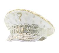 sodeber Chapeau de mariée avec perles conques pour mariage, cosplay, fête, costume blingbling bleu marine