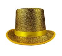 sodeber Chapeau haut brillant pour bal masqué, fête, gentleman jazzy avec ceinture pour adulte costume de concert
