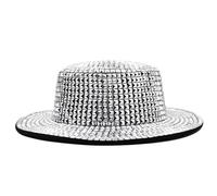 sodeber Chapeau haut-de-forme brillant avec rivets scintillants pour festivals de musique victorien