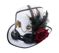 sodeber Chapeau melon de style punkstyle magicien avec lunettes pour adulte, femme, homme, cosplay, fête d'Halloween