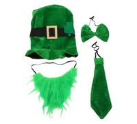 sodeber Chapeau vert avec barbe sur le thème du festival de la StPatrick - Haut trèfle avec nœud papillon irlandais