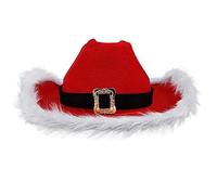 sodeber Chapeaux De Fête Amusants, Chapeau De Cowgirl, De Noël Pour Dames, Cowboy Pour Femmes, Santa Western Cosplay À Large Bord Pour Femmes