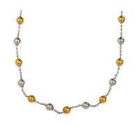 sodeber Collier chaîne de perles réglable bicolore, accessoire en acier inoxydable pour anniversaires et Occasions spéciales, collier de perles à la mode