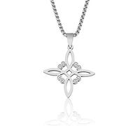 sodeber Collier de protection avec pendentif de sorcellerie irlandais avec nœud celtique, chaîne de clavicule, collier avec nœud de sorcière, bijoux uniques celtiques pour, homme et