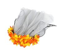 sodeber Couronne de fleurs artificielles pour Halloween, bandeau en maille, ruban, voile, festival animé, bandeau à cheveux Day of the Dead