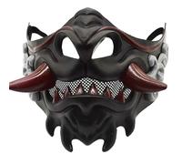 sodeber Demi-visage de diable samouraïs pour Halloween, carnaval, bal masqué japonais pour cosplay