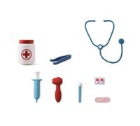 sodeber Ensemble de Jouets médicaux participatifs en Silicone pour, y Compris stéthoscope, thermographe, Aiguille, Ensemble de médecin, boîte médicale
