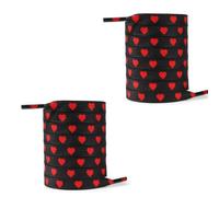 sodeber Heart Prints Shoelaces 100cm Long Polyester Shoe Laces for Adults Teens Kids Sneakers Trainers Shoe Decoration Heart Print for Sneakers