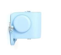 sodeber Housse souple en cuir PU avec bretelles pour appareil photo Mini12 Instants, bleu