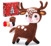 sodeber Kits De Feutrage À L'aiguille, Démarreur en Feutre De Laine avec Outils De Base, Matériel De Poupées De Noël pour Débutants, Bricolage