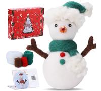 sodeber Kits De Feutrage À L'aiguille, Démarreur en Feutre De Laine avec Outils De Base, Matériel De Poupées De Noël pour Débutants, Bricolage