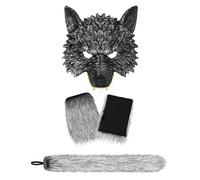 sodeber Masque De Costume De Loup-garou, Gants De Queue, Accessoires De Déguisement D'halloween, Accessoires De Cosplay D'animaux Pour Femmes Et Hommes