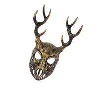 sodeber Masquerade Mask Antlers Deer Head Halloween Party Full Face Reindeer for Party Halloween Deer Head Masquerade Full Face Antler
