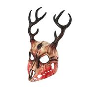 sodeber Masquerade Mask Antlers Deer Head Halloween Party Full Face Reindeer for Party Halloween Deer Head Masquerade Full Face Antler