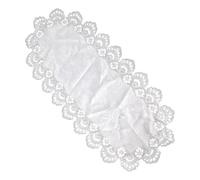 sodeber Nappe en Filet de Dentelle 40x90 cm avec Bordure en Dentelle, Couverture de Table Basse, Nappe Lavable pour Salle à Manger, Banquet de Mariage, Chemin de Table élégant