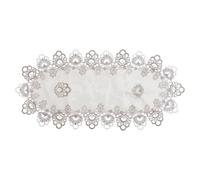 sodeber Nappe en Filet de Dentelle 40x90 cm avec Bordure en Dentelle, Couverture de Table Basse, Nappe Lavable pour Salle à Manger, Banquet de Mariage, Chemin de Table élégant