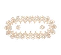 sodeber Nappe en Filet de Dentelle 40x90 cm avec Bordure en Dentelle, Couverture de Table Basse, Nappe Lavable pour Salle à Manger, Banquet de Mariage, Chemin de Table élégant