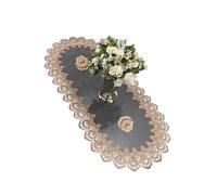 sodeber Nappe en Filet de Dentelle 40x90 cm avec Bordure en Dentelle, Couverture de Table Basse, Nappe Lavable pour Salle à Manger, Banquet de Mariage, Chemin de Table élégant