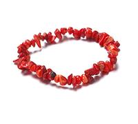 sodeber Natural Gemstones Bead Bracelet Chakras Crystal Chip Stone Color Gravel Bracelets for Yoga Meditation Prayer Protections Gemstones Beads Wristband Bangle