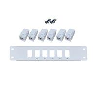 sodeber Panneau De Brassage CAT6 À 6 Ports, Adaptateur De Câble Réseau RJ45, Prise Keystone, Cadre De Distribution Ethernet