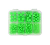 sodeber Perles d ' appâts de pêche 346 pièces en Plastique Souple Fluorescent Brille dans l ' obscurité Accessoires 8 échelles Longue durée étanche pêche de Nuit Perles Lumineuses