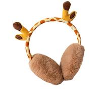 sodeber Plush Cartoon Giraffe Ear Warmer for Women Different Head Sizes Outdoor Winter Activities Keep Warm Outdoor Adjustable Ear Warmers