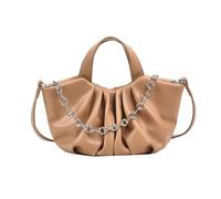 sodeber Sac à bandoulière décontracté pour femme et fille, sac à bandoulière de grande capacité, polyvalent, tendance, plissé en polyuréthane, Camel Cl, Medium