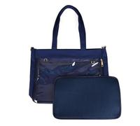 sodeber Sac à bandoulière japonais pour femme en toile pour adolescente et étudiant - Joli sac à main transparent, Reliure en tissu maille bleu foncé B Db-2, Medium
