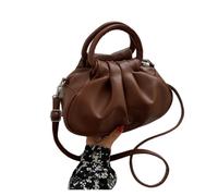 sodeber Sac à bandoulière plissé en forme de nuage - Sac à main froncé pour femme et fille - Pour rendez-vous et voyage, Marron Bn, Medium