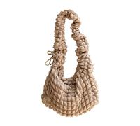 sodeber Sac à bandoulière polyvalent coréen plissé avec cordon de serrage pour fille et femme Noir Kaki, Kaki Kh, Medium