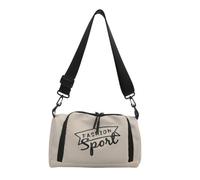 sodeber Sac à bandoulière simple unisexe pour les sports de plein air décontractés et les étudiants avec grandes poches d'épaule, Blanc W, Medium