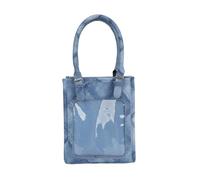 sodeber Sac à bandoulière tendance en cuir PU avec affichage transparent et poignée supérieure pour étudiant, Diamant bleu foncé 2, Medium