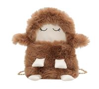 sodeber Sac à bandoulière tendance en peluche douce pour téléphone portable, sac à bandoulière polyvalent pour femmes et filles, Marron Bn, Medium